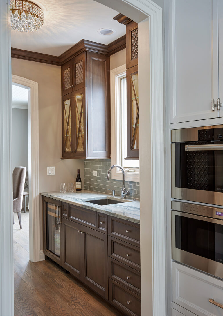 Ornate Transitional Dining Room and Kitchen